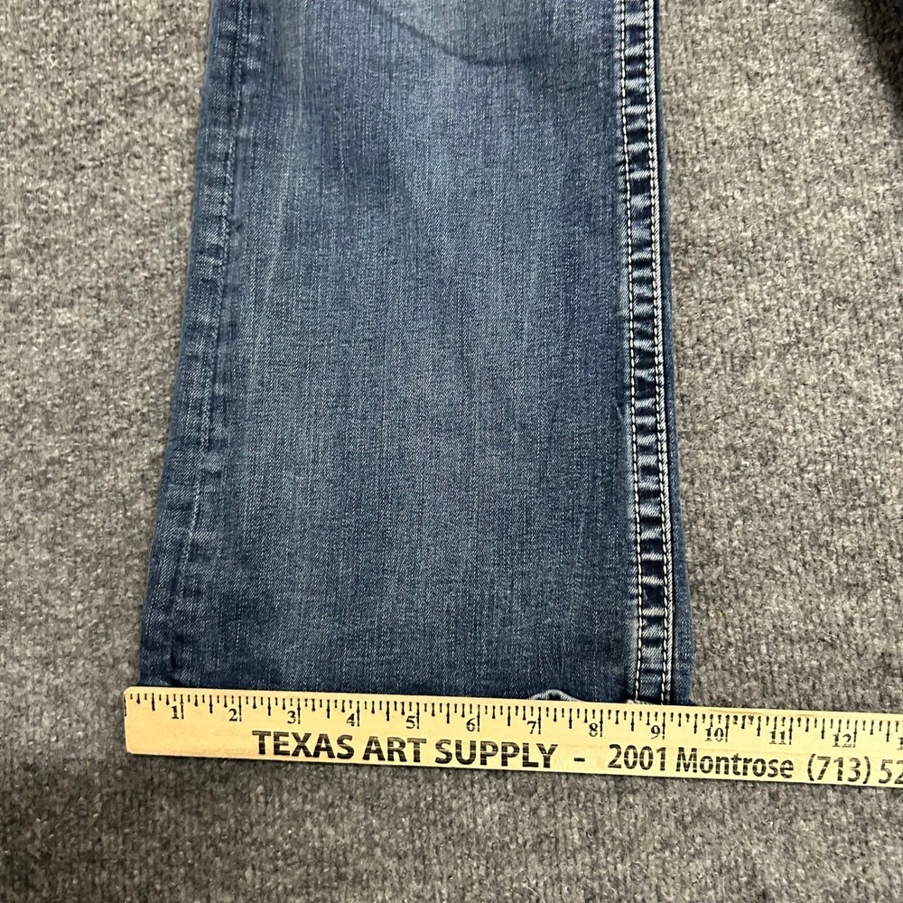 Vigoss Jeans Womens Size 16 Blue Bootcut Embellished Pocket Contrast Stitching - Picture 2 of 10